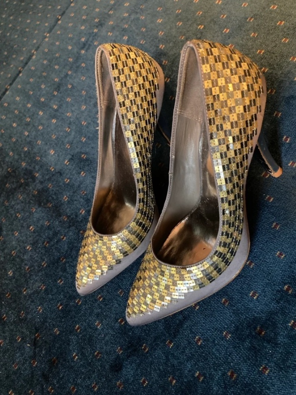 Ted Baker copper and slate (London Langley Court) sequin heels
